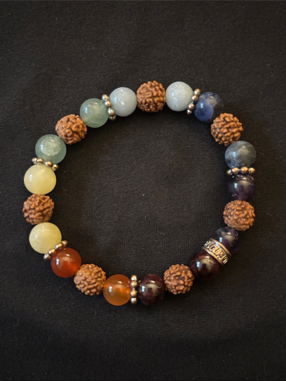 harmonia precious stone and lava rock chakra bracelet